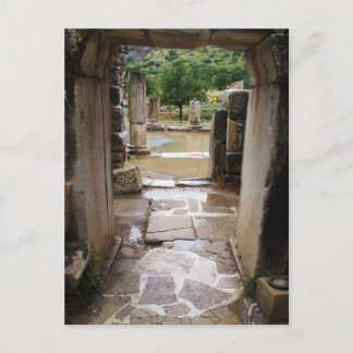 Cartão Postal Porta da antiga pedra romana em Ephesus, Turquia
