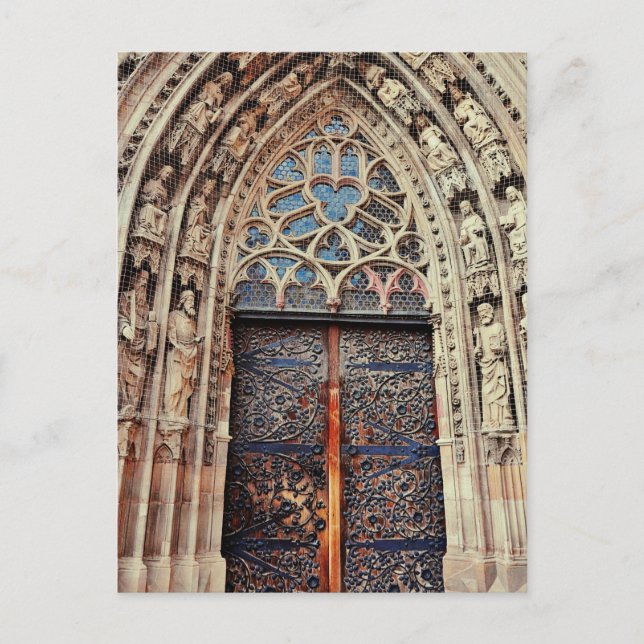 Cartão Postal Porta da igreja de Nuremberg (Frente)