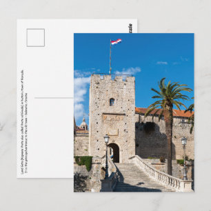 Cartão Postal Porta da Terra em Korcula - Dalmácia, Croácia