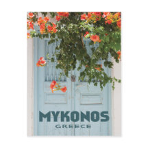 Porta de Grécia Mykonos com Flores
