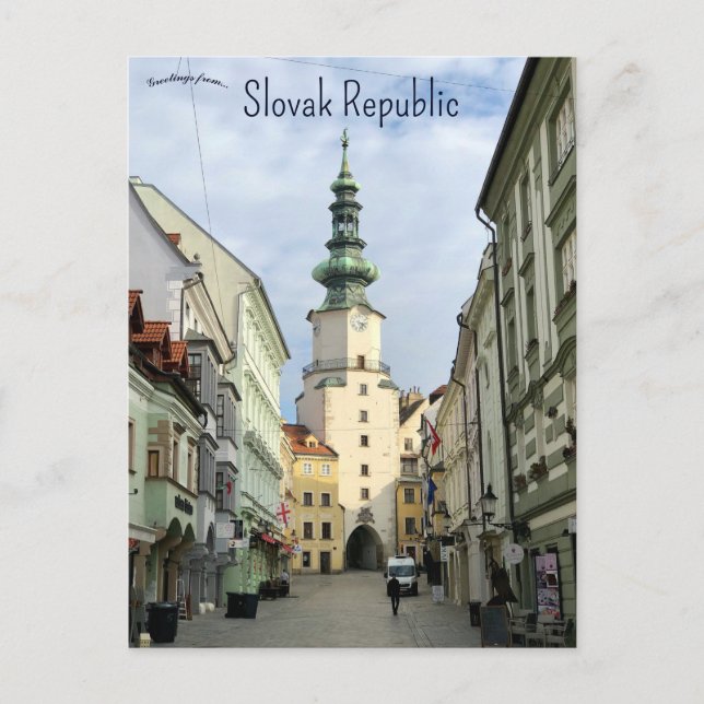 Cartão Postal Porta de São Miguel Cidade Velha República Eslovac (Frente)