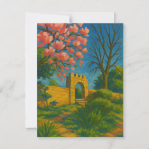 Cartão Postal Porta Florida – Jardim Encantado Pintura
