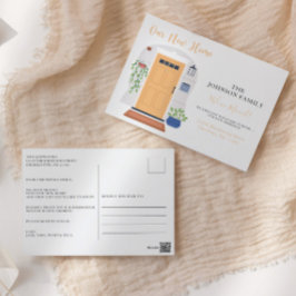 Cartão Postal Porta Frontal De Aquarela Que Movemos Novo Endereç