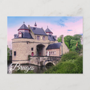 Cartão Postal Porta histórica da cidade em Bruges