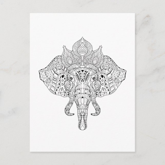 Cartão Postal Porta inspirada na cabeça do elefante (Frente)