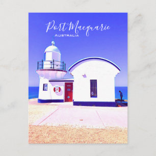Cartão Postal Porta Macquarie, Austrália, um farol de ponto de a