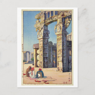Cartão Postal Porta para o Estúmulo de Sanchi, Hiroshi Yoshida