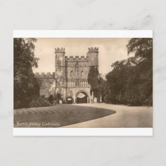 Cartão Postal Portal da Battle Abbey Vista Sépia Vintage