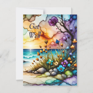 Cartão Postal Portal Floral Misterioso Oceano Praia Melhorar