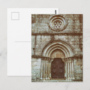 Cartão Postal Portal gótico medieval em Santiago de Antas