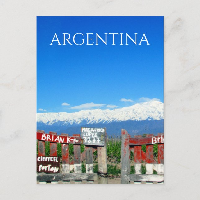 Cartão Postal portão argentina mendoza (Frente)