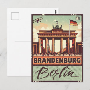 Cartão Postal Portão de Brandemburgo -portão de berlim, viagem d