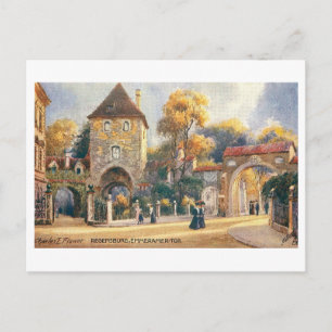 Cartão Postal Portão Emmeramer vintage em Regensburg, Alemanha