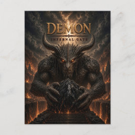 Cartão Postal Portão Infernal do Demônio Cinema Sombrio