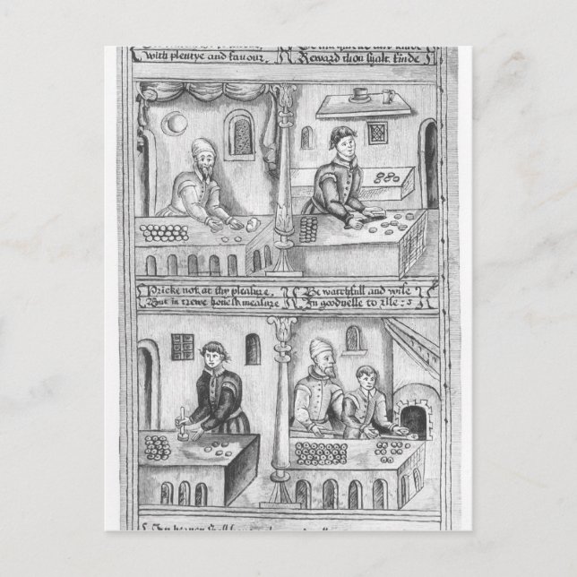 Cartão Postal Portaria dos padeiros de York, 1595-96 (Frente)
