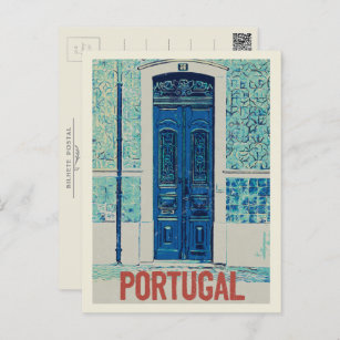 Cartão Postal Portas, azulejos tradicionais em Portugal