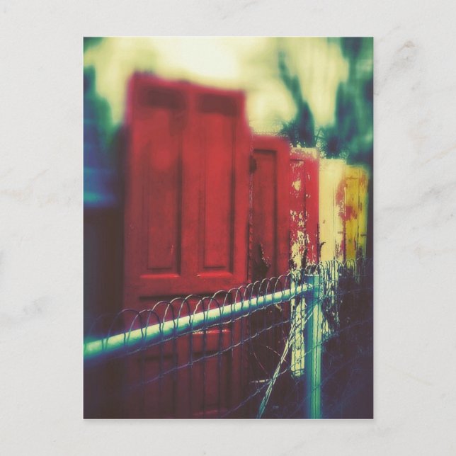Cartão Postal Portas da cerca de privacidade (Frente)