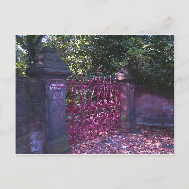 Cartão Postal Portas para Strawberry Fields Liverpool (Frente)