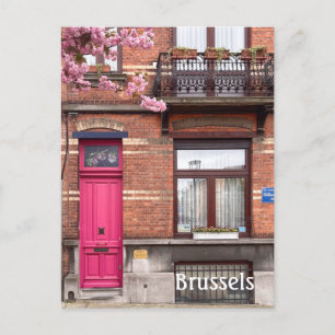 Cartão Postal Portas rosa Bruxelas Bélgica