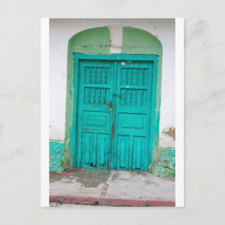 Cartão Postal Portas verdes de madeira