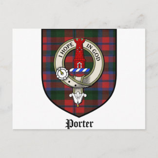 Cartão Postal Porter Clan Crest Crachá Tartan