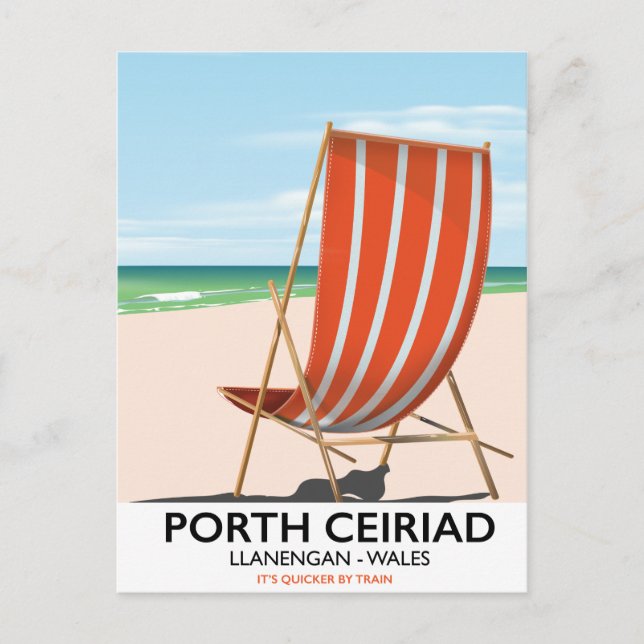 Cartão Postal Porth Ceiriad Wales Beach (Frente)