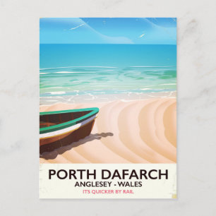 Cartão Postal Porth Dafarch, Anglesey Welsh poster de praia
