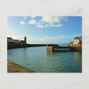 Cartão Postal Porthleven Cornwall Inglaterra Muro do Porto