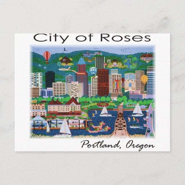 Cartão Postal Portland~ A cidade dos Rosas (Frente)