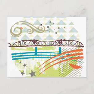 Cartão postal Portland da Broadway Bridge