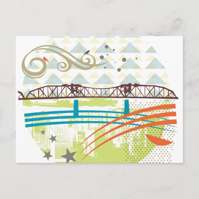Cartão postal Portland da Broadway Bridge (Frente)