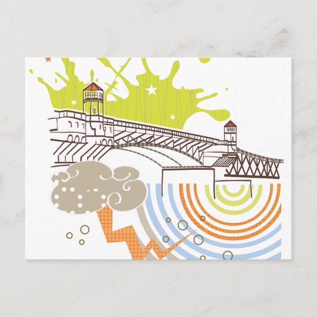 Cartão postal Portland da Burnside Bridge (Frente)