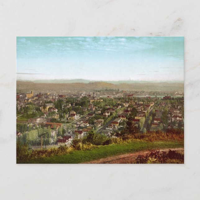 Cartão Postal Portland e Monte Hood Oregon (Frente)