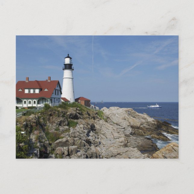 Cartão Postal Portland Head Light, Cabo Elizabeth, Maine, (Frente)