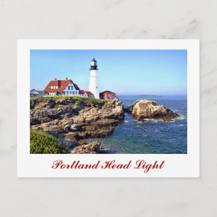 Cartão Postal Portland Head Light, Cabo Elizabeth, Maine, E.U.A.