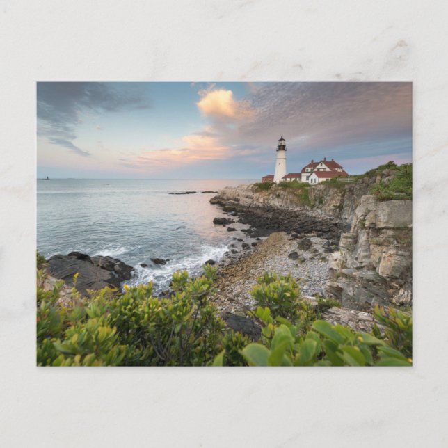 Cartão Postal Portland Head Light | Cabo Elizabeth, ME (Frente)