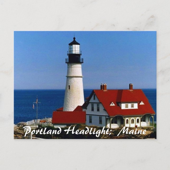 Cartão Postal Portland Headlight, Maine (Frente)