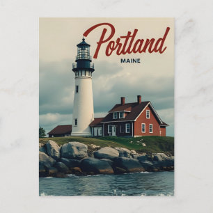 Cartão Postal Portland, Maine   Farol