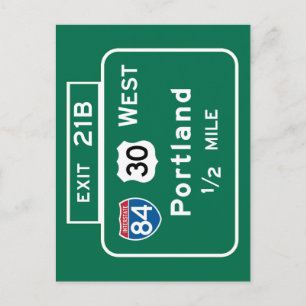 Cartão Postal Portland, OR Road Sign