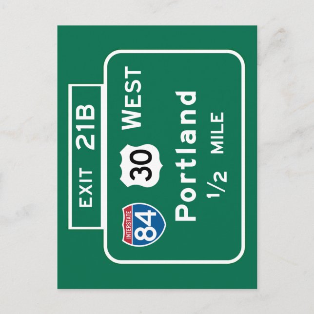 Cartão Postal Portland, OR Road Sign (Frente)