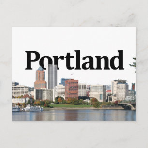 Cartão Postal Portland OR Skyline com Portland no Sky