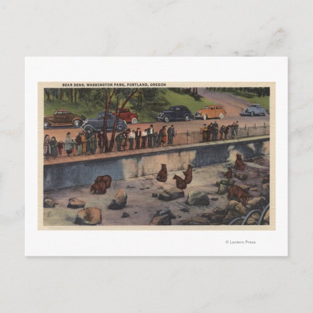 Cartão Postal Portland, ORBear Dens no Parque Washington (Frente)