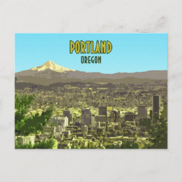 Cartão Postal Portland Oregon Centro Mt. Hood Vintage
