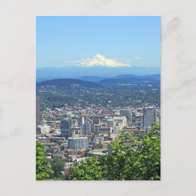 Cartão Postal Portland, Oregon City e Mountain View (Frente)