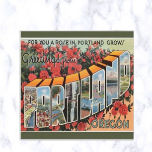 Cartão Postal Portland Oregon Letra Maiúscula Vintage