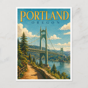 Cartão Postal Portland Oregon Ponte St. Johns GeoSaga