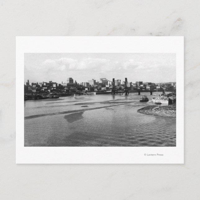 Cartão Postal Portland, Oregon Skyline, do rio Willamette (Frente)