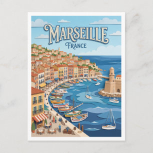 Cartão Postal Porto Antigo de Marselha França
