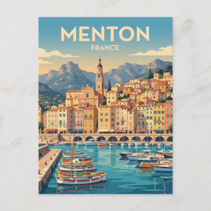 Cartão Postal Porto Antigo de Menton França
