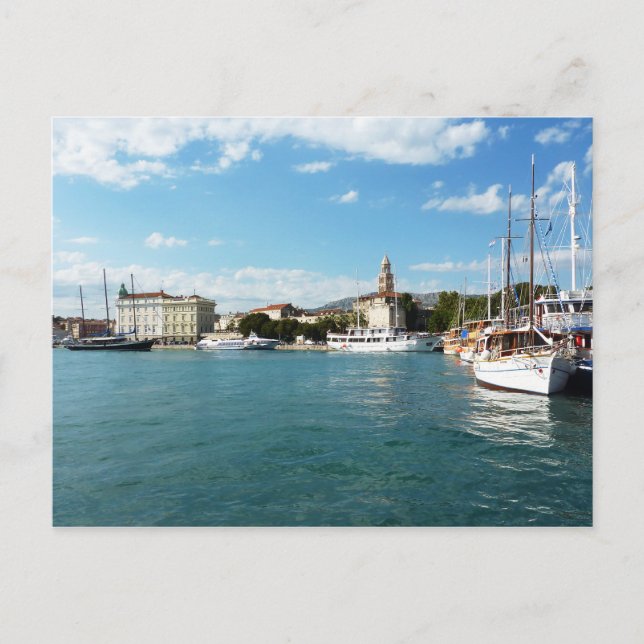 Cartão Postal Porto da cidade de Split - Dalmácia, Croácia (Frente)